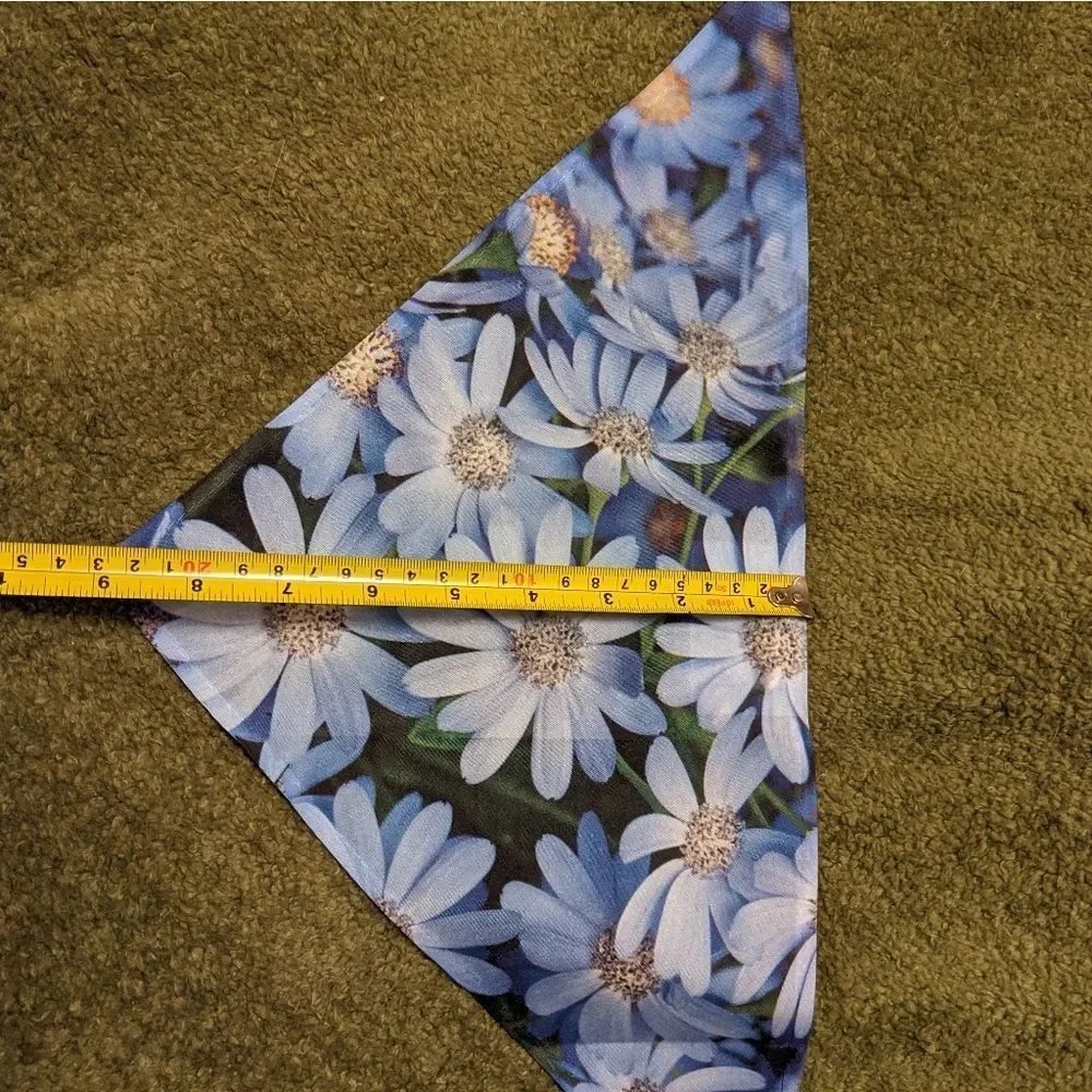 Original Photography Small Blue Floral Dog Bandana